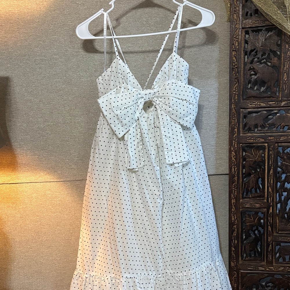 Black halo Polka Dot Dress with Bow